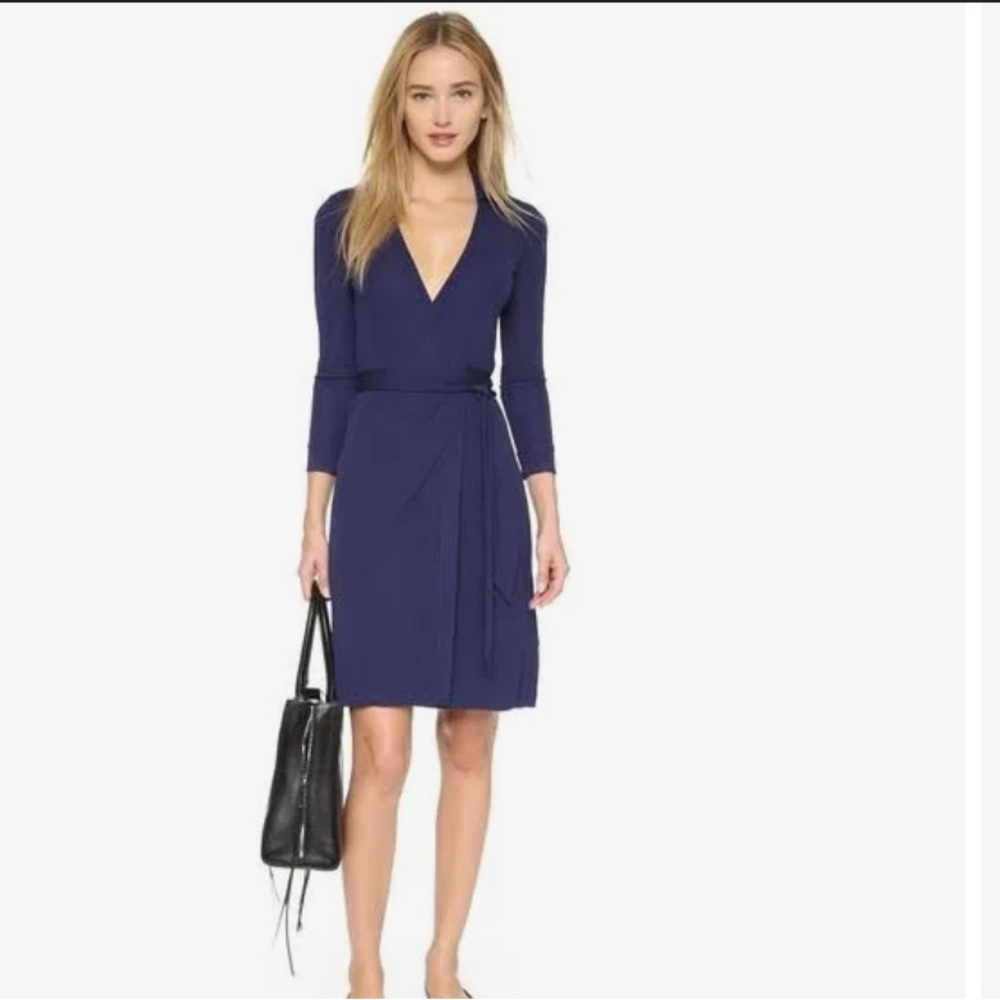 Diane von Furstenberg classic navy wrap dress